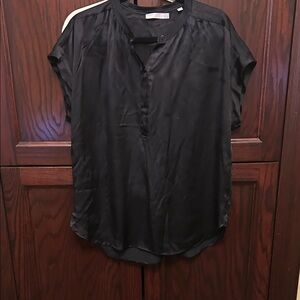Vince Black Satin Blouse